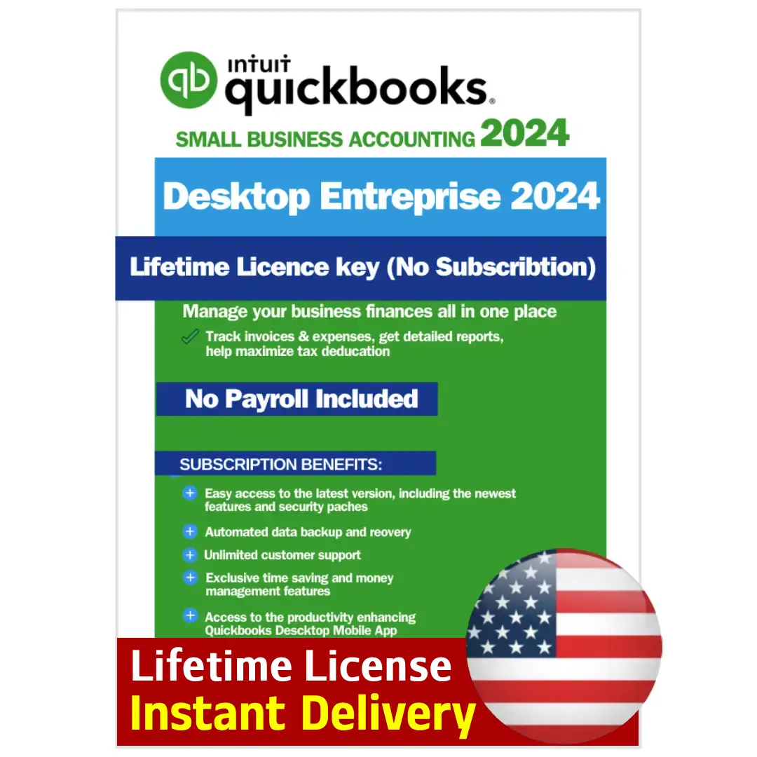 QuickBooks Desktop Enterprise 2024 3 Users Lifetime 3 License Keys US - Image 1